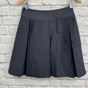 Kate Spade New York Black Silk Pleated Mini Skirt Size 2 Classic Minimalist